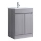 DNF 600X460X830MM PLYWOOD FLOOR STANDING VANITY - LIGHT GREY WITH CERAMIC TOP