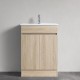 DNF 600X460X830MM PLYWOOD FLOOR STANDING VANITY - LIGHT OAK WITH CERAMIC TOP