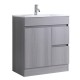 DNF 750X460X830MM PLYWOOD FLOOR STANDING VANITY - LIGHT GREY WITH CERAMIC TOP