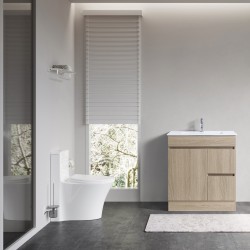DNF 750X460X830MM PLYWOOD FLOOR STANDING VANITY - LIGHT OAK WITH CERAMIC TOP DNF 750X460X830MM PLYWOOD FLOOR STANDING VANITY - LIGHT OAK WITH CERAMIC TOP