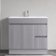 DNF 900X460X830MM PLYWOOD FLOOR STANDING VANITY - LIGHT GREY WITH CERAMIC TOP