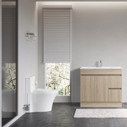 DNF 900X460X830MM PLYWOOD FLOOR STANDING VANITY - LIGHT OAK WITH CERAMIC TOP DNF 900X460X830MM PLYWOOD FLOOR STANDING VANITY - LIGHT OAK WITH CERAMIC TOP