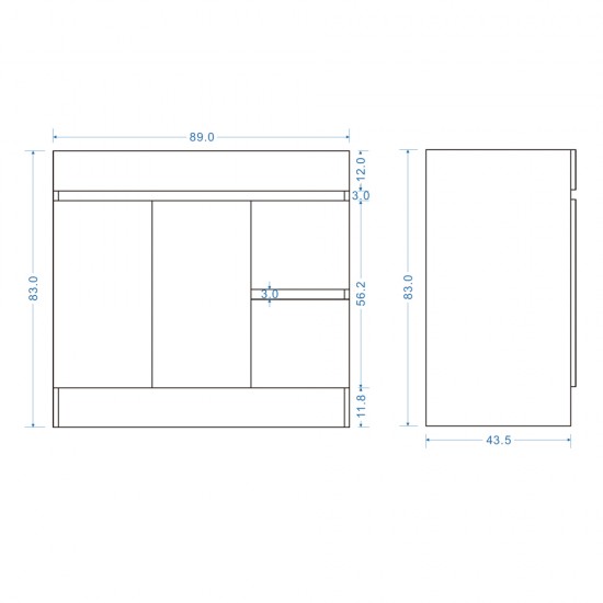 DNF 900X460X830MM PLYWOOD FLOOR STANDING VANITY - LIGHT OAK WITH CERAMIC TOP