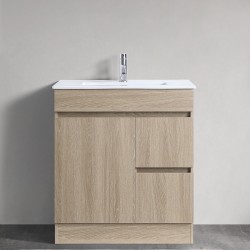 DNF SLIM 750X360X830MM PLYWOOD FLOOR STANDING VANITY - LIGHT OAK WITH CERAMIC TOP DNF SLIM 750X360X830MM PLYWOOD FLOOR STANDING VANITY - LIGHT OAK WITH CERAMIC TOP