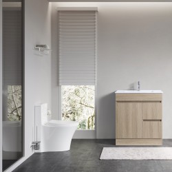 DNF SLIM 750X360X830MM PLYWOOD FLOOR STANDING VANITY - LIGHT OAK WITH CERAMIC TOP DNF SLIM 750X360X830MM PLYWOOD FLOOR STANDING VANITY - LIGHT OAK WITH CERAMIC TOP