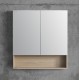 750x140X800mm Plywood 2-Door Light Oak Mirror Cabinet 