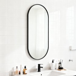 900x400x20mm Black Aluminum Framed Oval Bathroom Wall Mirror 900x400x20mm Black Aluminum Framed Oval Bathroom Wall Mirror