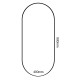 900x400x20mm Black Aluminum Framed Oval Bathroom Wall Mirror