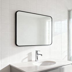 900x750x20mm Black Aluminum Framed Rectangle Bathroom Wall Mirror 900x750x20mm Black Aluminum Framed Rectangle Bathroom Wall Mirror