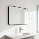 900x750x20mm Black Aluminum Framed Rectangle Bathroom Wall Mirror