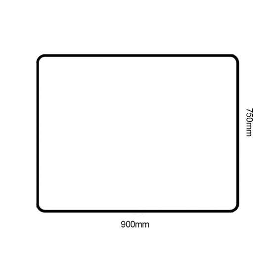 900x750x20mm Black Aluminum Framed Rectangle Bathroom Wall Mirror