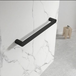 DN Horizontal Heated Towel Rail 600mm Round Matte Black DN Horizontal Heated Towel Rail 600mm Round Matte Black