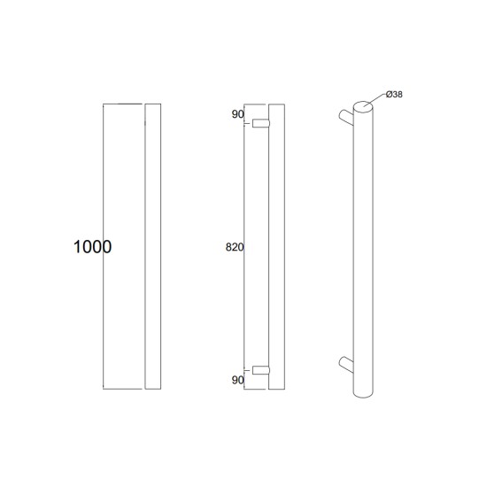 DN Vertical Heated Towel Rail 1000mm Round Chrome
