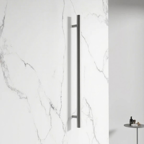 DN Vertical Heated Towel Rail 1000mm Round Brushed Nickel DN Vertical Heated Towel Rail 1000mm Round Brushed Nickel