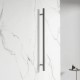 DN Vertical Heated Towel Rail 1000mm Round Brushed Nickel DN Vertical Heated Towel Rail 1000mm Round Brushed Nickel