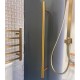 DN Vertical Heated Towel Rail 1000mm Round Brushed Yellow Gold
