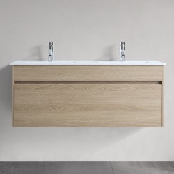 DNW 1200X460X480MM Plywood Wall Hung Vanity - Light Oak With Double Ceramic Top DNW 1200X460X480MM Plywood Wall Hung Vanity - Light Oak With Double Ceramic Top