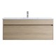 DNW 1200X460X480MM Plywood Wall Hung Vanity - Light Oak With Single Ceramic Top