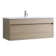 DNW 1200X460X480MM Plywood Wall Hung Vanity - Light Oak With Single Ceramic Top