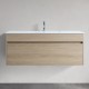 DNW 1200X460X480MM Plywood Wall Hung Vanity - Light Oak With Single Ceramic Top