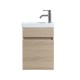 DNW 400X220X530MM Plywood Wall Hung Vanity - Light Oak With Ceramic Top