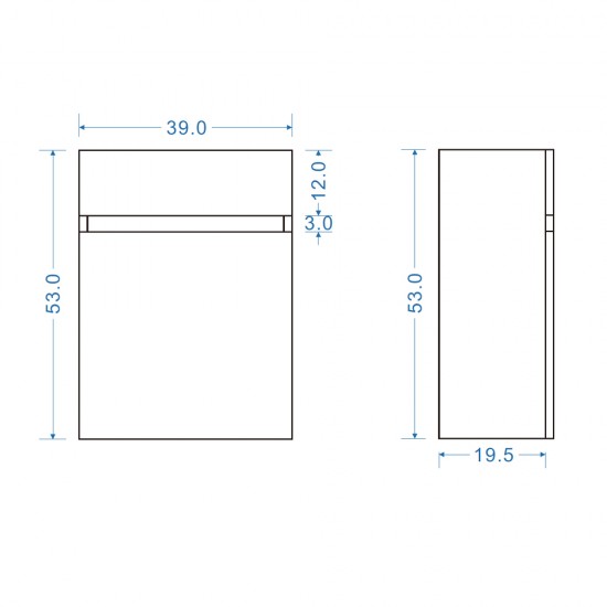 DNW 400X220X530MM Plywood Wall Hung Vanity - Light Oak With Ceramic Top