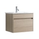 DNW 600X460X480MM Plywood Wall Hung Vanity - Light Oak With Ceramic Top