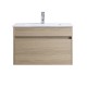 DNW 750X460X480MM Plywood Wall Hung Vanity - Light Oak With Ceramic Top