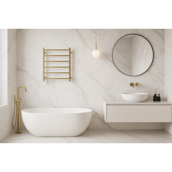 750Hx500Wx120D Gold Electric Heated Towel Rack 7 Bars 750Hx500Wx120D Gold Electric Heated Towel Rack 7 Bars