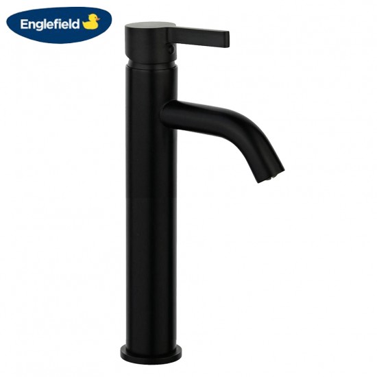 Englefield Studio Pin Gooseneck Basin Tall Mixer Matte Black