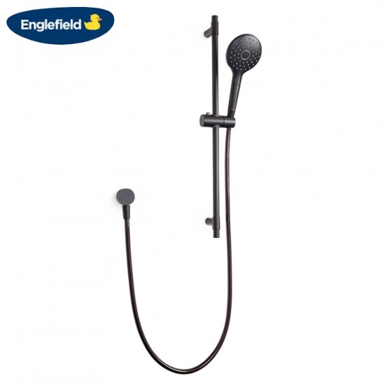 Englefield Studio Pin Matte Black Slide Shower with Single Function Hand Shower