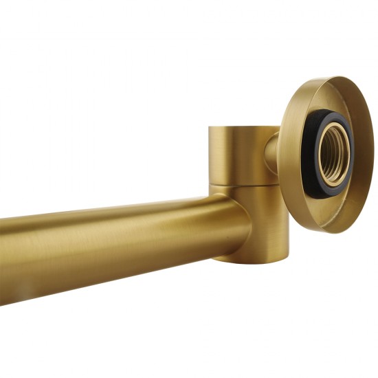 Euro Round Brushed Yellow Gold Bathtub/Basin Swivel Wall Spouts Tapware Bathtub Faucet