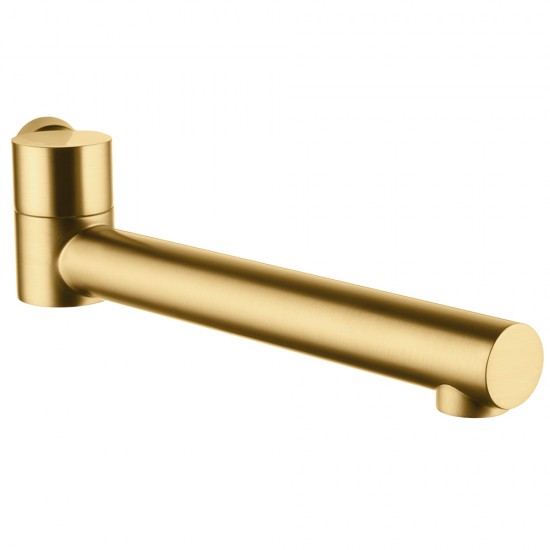 Euro Round Brushed Yellow Gold Bathtub/Basin Swivel Wall Spouts Tapware Bathtub Faucet