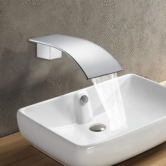 Omar Chrome Waterfall Bathtub/Basin Wall Spouts Tapware Bathtub Faucet