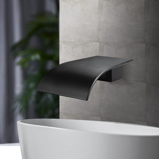 Omar Nero Waterfall Black Bathtub/Basin Wall Spouts Tapware Bathtub Faucet