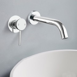 Euro 65mm Round Chrome Bathtub/Basin Mixer with Bath Spout Wall Mounted Euro 65mm Round Chrome Bathtub/Basin Mixer with Bath Spout Wall Mounted