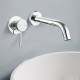 Euro 65mm Round Chrome Bathtub/Basin Mixer with Bath Spout Wall Mounted