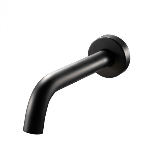 Euro Round Matt Black Bathtub/Basin Wall Spout