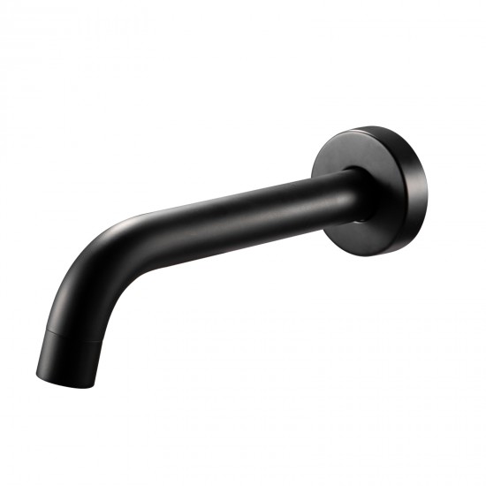 Euro Round Matt Black Bathtub/Basin Wall Spout