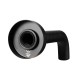 Euro Round Matt Black Bathtub/Basin Wall Spout