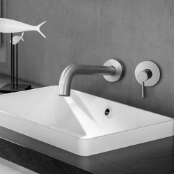 Round Brushed Nickel Bathtub/Basin Mixer Wall Mounted Round Brushed Nickel Bathtub/Basin Mixer Wall Mounted
