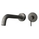 Round Gunmetal Grey Bathtub/Basin Mixer Wall Mounted