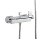 Solid Brass Bathroom Square Chrome Mixer Diverter with Waterfall Spout Water Hose Set