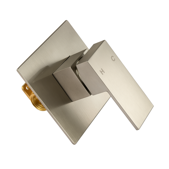 Ottimo/Omar Brushed Nickel Square Shower Bath Mixer Tap Ottimo/Omar Brushed Nickel Square Shower Bath Mixer Tap