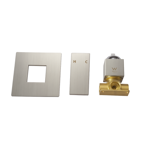 Ottimo/Omar Brushed Nickel Square Shower Bath Mixer Tap Ottimo/Omar Brushed Nickel Square Shower Bath Mixer Tap