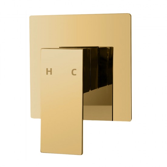 Ottimo/Omar Brushed Yellow Gold Square Shower Bath Mixer Tap