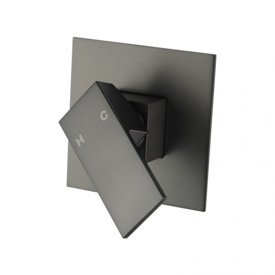 Ottimo/Omar Gunmetal Grey Square Shower Bath Mixer Tap