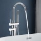 Euro Round Chrome Freestanding Bath Mixer Taps With Hand held Shower Tapware Bathtub Filler 