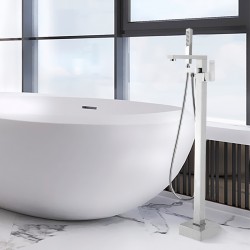 Ottimo Chrome Freestanding Bath Mixer Taps With Hand held Shower Tapware Bathtub Faucet  Ottimo Chrome Freestanding Bath Mixer Taps With Hand held Shower Tapware Bathtub Faucet