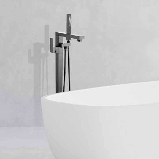 Ottimo Nero Black Freestanding Bath Mixer Taps With Hand held Shower Tapware Bathtub Faucet